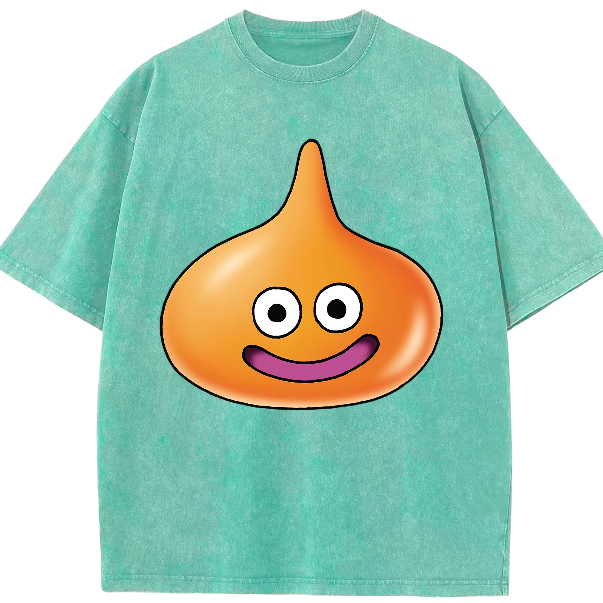 （画像用） ドラゴンクエスト Doragon Kuesuto Dragon Quest 綿100% ヴィンテージ風 半袖Tシャツ（フロントプリント）